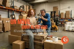 Demostración de grabación de anuncios con teléfono móvil en almacén, superando a la publicidad de estudio tradicional